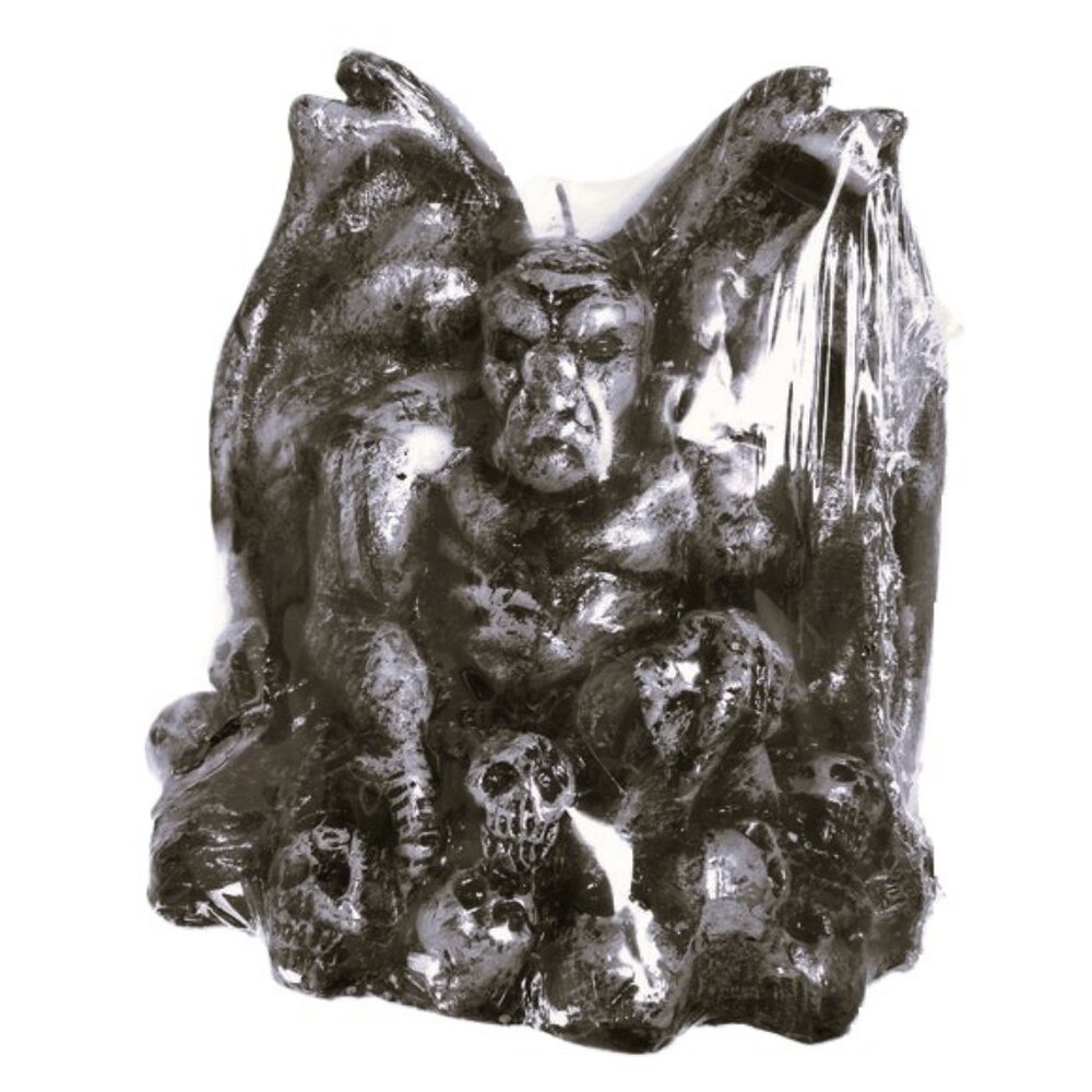 * Gargoyle Grey sitting on skulls Candle Vintage  NWT NOS Y2K